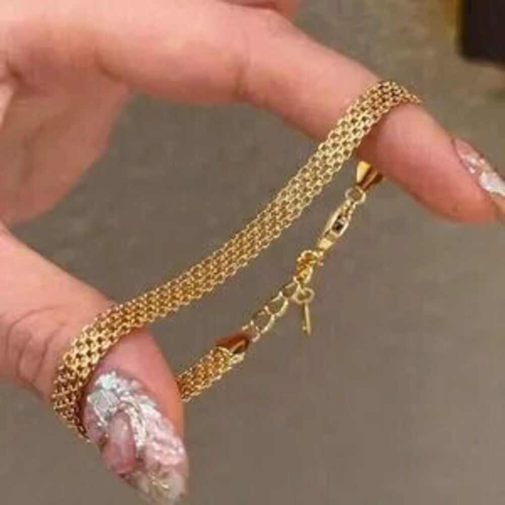 Gold Plated Stainless Steel Mesh Chain Bracelet